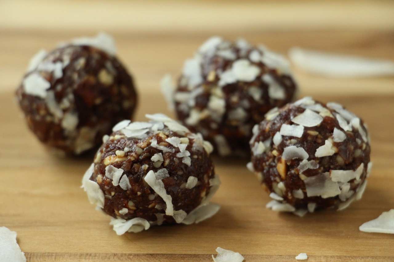 Chocolate Date Nut Balls with Flaked Coconut - Paleo Dessert!
